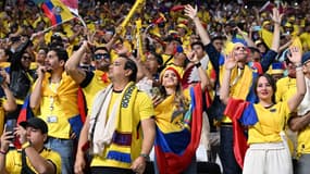 Des supporters de l'Équateur lors du match d'ouverture de la Coupe du monde contre le Qatar, pays hôte, le 20 novembre. Le masque n'est pas obligatoire dans les stades.
