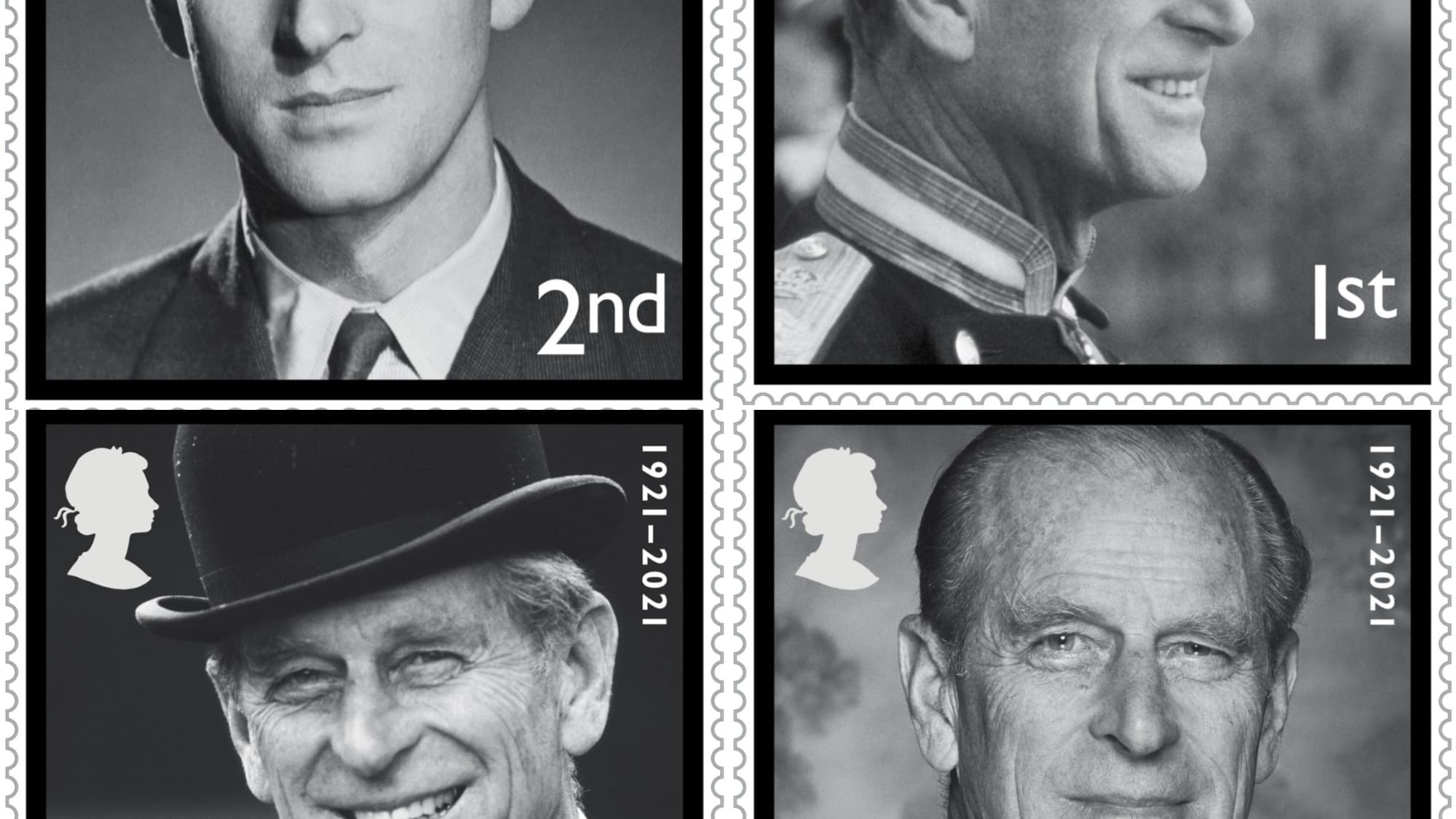 Les quatre timbres édités en hommage au prince Philip Les quatre timbres édités en hommage au prince Philip