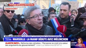 "Les années Blair, Thatcher, c'est fini": Mélenchon s'exprime sur la réforme des retraites depuis la manifestation de Marseille