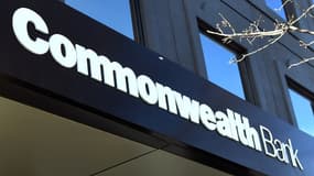 Le logo de la Commonwealth Bank of Australia, le 8 août 2018 à Melbourne