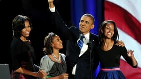 Barack Obama, Michelle et leurs filles