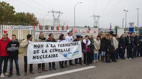 Manifestation contre la fermeture de la centrale nucléaire de Fessenheim, en 2015.
