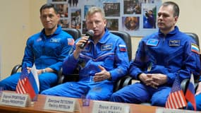 L'Américain Frank Rubio et les Russes Sergueï Prokopiev et Dmitri Peteline doivent s'envoler mercredi à bord d'une fusée Soyouz depuis Baïkonour au Kazakhstan