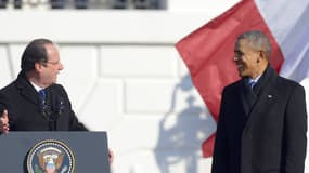 François Hollande et Barack Obama devant la Maison blanche, mardi.