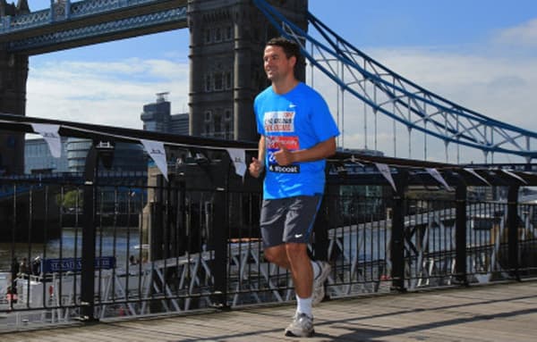 Michael Owen avant le dernier marathon de Londres.