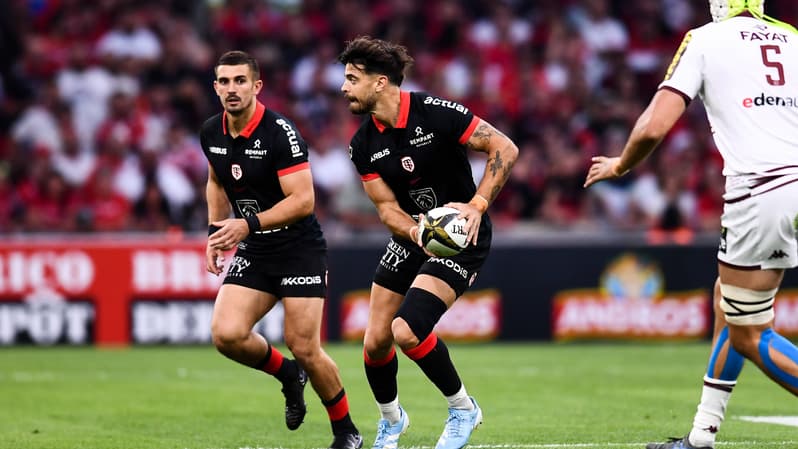 Romain Ntamack lors de la finale de Top 14 entre Toulouse et l'UBB, 28 juin 2024