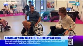 Forum vivre le handicap ensemble à Antibes : BFM Nice teste le Rugby-fauteuil