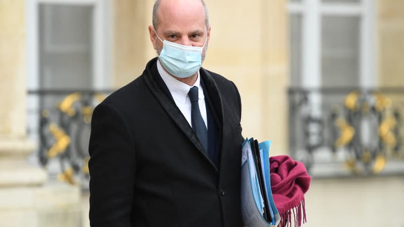 Jean-Michel Blanquer à la sortie de l'Elysée le 12 janvier 2022