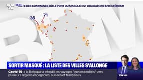 Quelles sont les communes où le port du masque est obligatoire dans les espaces publics en extérieur ?