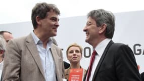 Arnaud Montebourg et Jean-Luc Mélenchon en 2011 durant la primaire socialiste 