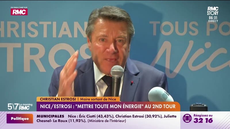 Nice/Estrosi : "Mettre toute mon énergie" au second tour
