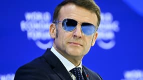 Le président Emmanuel Macron à Davos en Suisse le 20 janvier 2026
