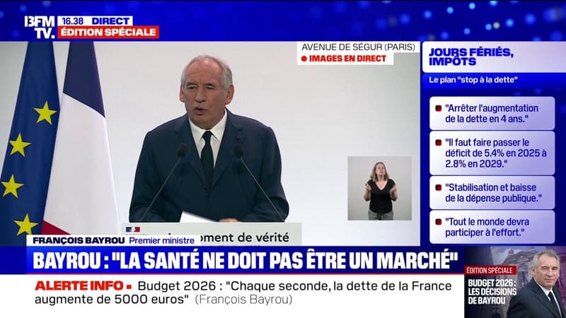 Mon Espace santé: François Bayrou veut s'appuyer sur l'intelligence artificielle pour 