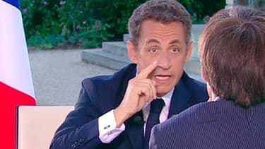 Nicolas Sarkozy, lors d'une émission spéciale sur France 2 à la veille de la présentation d'un projet de loi sur la refonte des retraites