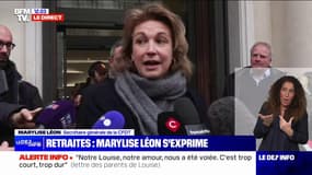 Retraites: "La réforme de 2023, qui nous avait été présentée comme incontournable, ne produit pas les effets attendus", déclare Marylise Léon (CFDT)