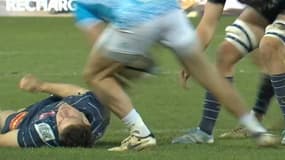 Stupeur à Montpellier alors que l'arrière du Racing Sam James est allongé sur la pelouse, complètement KO, à la suite d'un choc en toute fin de match avec le centre héraultais Jan Serfontein.