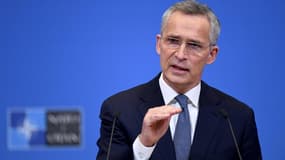 Jens Stoltenberg, le secrétaire général de l'Otan, le 12 janvier 2022 à Bruxelles