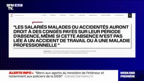 Les salariés en arrêt maladie continueront d'acquérir des congés payés pendant leur absence, à hauteur de 2,5 jours par mois