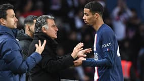 Christophe Galtier et Hugo Ekitike, le 11 janvier 2023.