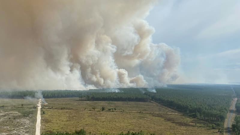 Incendie à Saumos en Gironde: le feu est 
