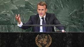 Emmanuel Macron à la tribune de l'Assemblée générale des Nations unies, le 25 septembre 2018.