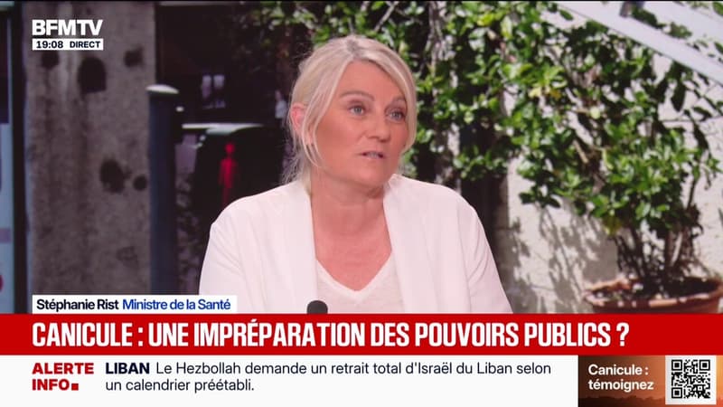 Canicule: "Continuez à boire beaucoup d'eau, à rester à l'abri pendant les heures chaudes", déclare la ministre de la Santé aux Français