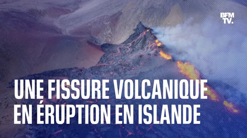En Islande, les images d'une fissure volcanique en éruption à 40 km de Reykjavik