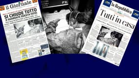 Photo de l'infirmière Elena Pagliarini en une de deux quotidiens italiens