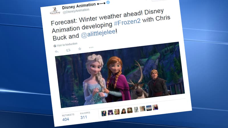 Diseny Animation a tweeté la nouvelle jeudi: il y aura un Reine des neiges 2.