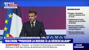 "Nous ne pouvons pas les attribuer": Emmanuel Macron évoque les tirs de missile en Pologne et reste "très prudent"