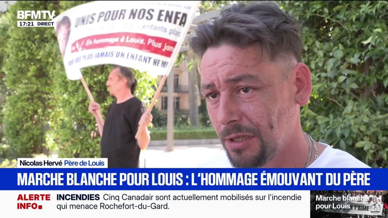 Le père de Louis, battu à mort, s'exprime après une marche blanche en hommage à son fils