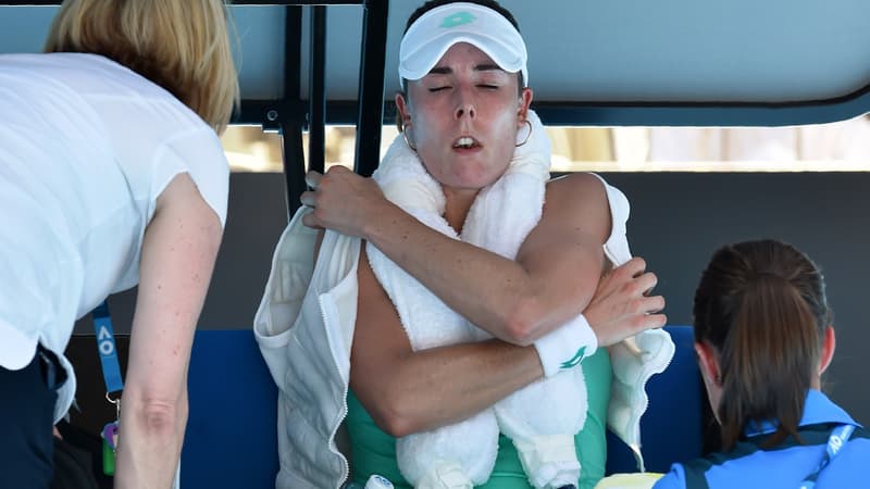 Alizé Cornet lors de son troisième tour de l'Open d'Australie perdu face à la Belge  Elise Mertens