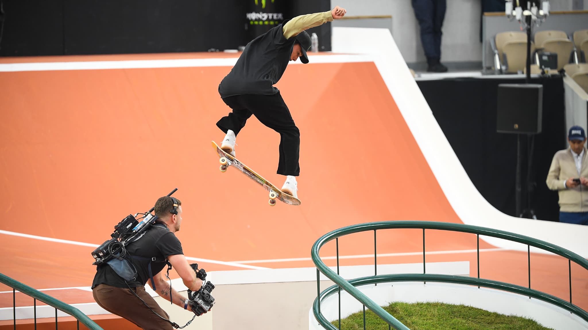 Le skateur américain Nyjah Huston au Street League Skateboarding à Roland-Garros, 11 octobre 2025
