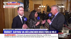 Motion de censure contre le gouvernement: "On va se laisser encore 48h de réflexion", affirme Philippe Ballard (RN)