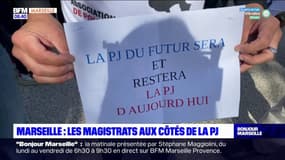 Réforme de la PJ: policiers et magistrats mobilisés devant le Palais de justice de Marseille