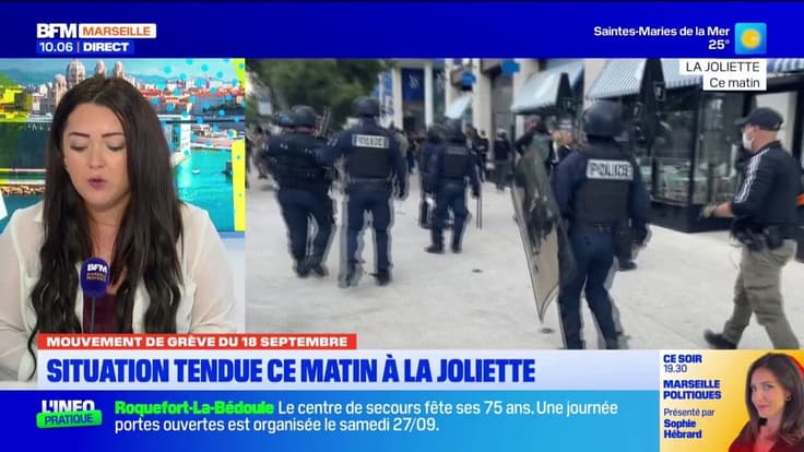 Grève du 18/09. Situation tendue ce matin à la Joliette (2e)