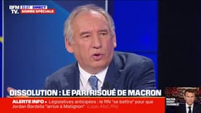 Dissolution de l'Assemblée nationale: Emmanuel Macron "a décidé de couper court à l'enlisement", affirme François Bayrou