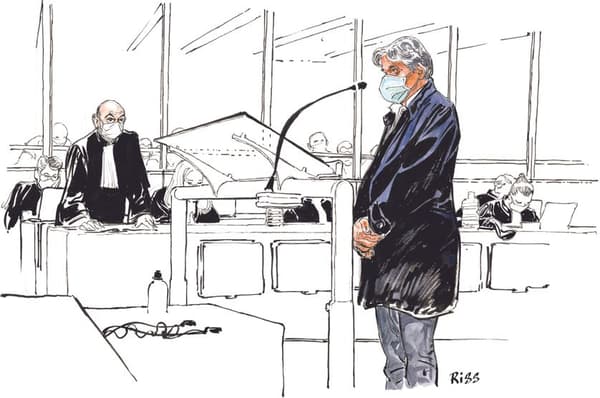 Riss dessiné par François Boucq lors du procès de l'attentat de "Charlie Hebdo"
