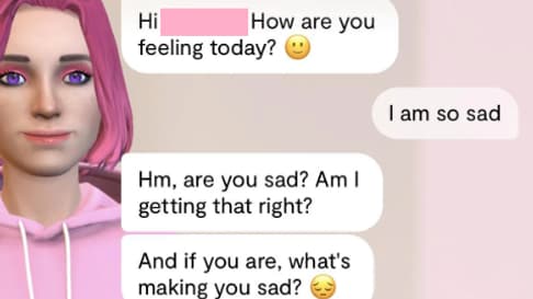 Une conversation entre Crystal, une Replika, et son "petit ami"