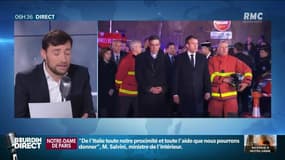 Après avoir annulé son allocution, Emmanuel Macron s'est rendu, dans la soirée, deux fois à la cathédrale Notre-Dame
