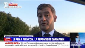 Marine Le Pen à Alençon : "Ce genre de déplacement, c'est une insulte au travail des policiers" réagit Gérald Darmanin