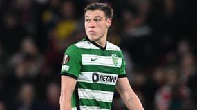 Manuel Ugarte avec le Sporting contre Arsenal, le 16 mars 2023
