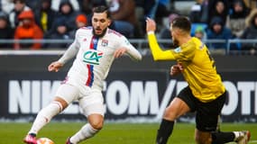 Rayan Cherki avec l'OL contre Chambéry, à Lyon le 21 janvier 2023