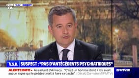 Attaque au couteau à Annecy: "Il y a eu beaucoup de bêtises qui ont été dites, soit par ignorance, soit par volonté de nuire politiquement", affirme Gérald Darmanin