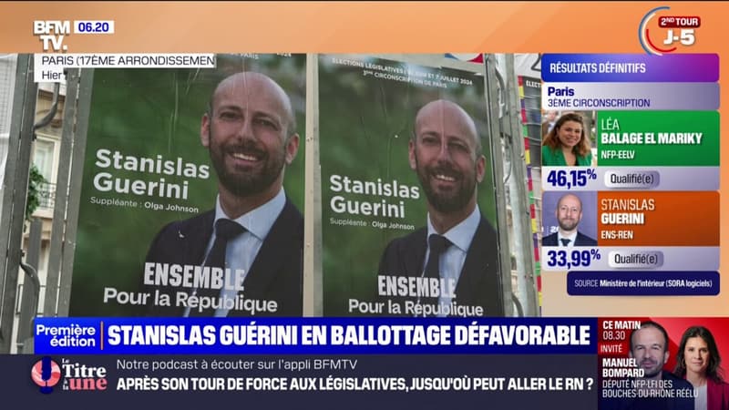 Législatives: le ministre Stanislas Guerini en ballottage défavorable face à une candidate écologiste à Paris