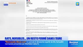 Eure: fermeture administrative ce lundi 19 août d'un restaurant après un contrôle sanitaire
