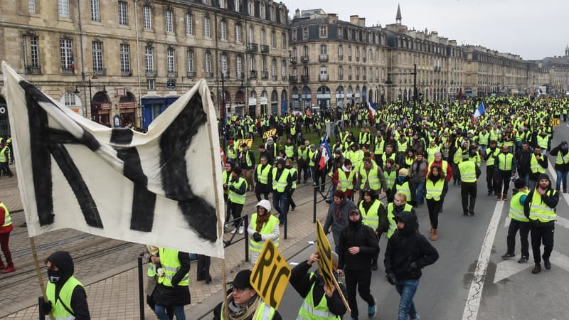 Manifestation des gilets jaunes à Bordeaux le 29 décembre 2018.
