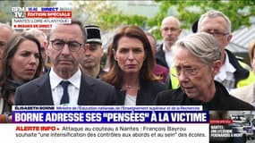 Attaque au couteau à Nantes: "Aujourd'hui, c'est vraiment toute la communauté éducative qui est sous le choc", déclare Élisabeth Borne