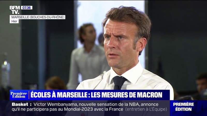 Les mesures d'Emmanuel Macron pour les écoles à Marseille