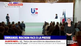 Clément Beaune présente l'emblème de la présidence française du Conseil de l'Union européenne